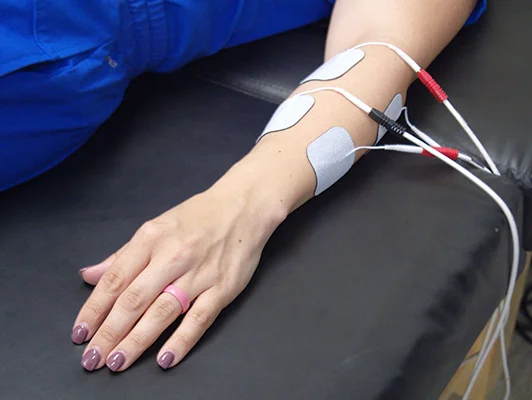 A patient's arm covered in EMS nodules